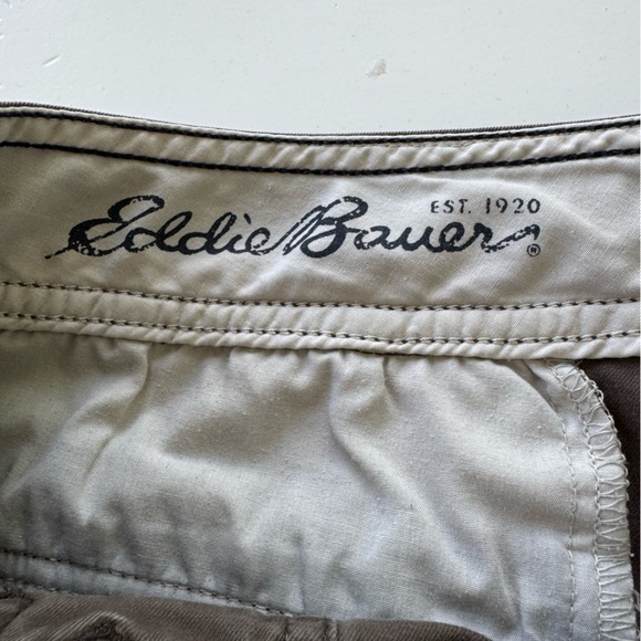 Vintage Eddie Bauer 90s Y2K Mercer Brown Cotton Bermuda Shorts Low Rise Size 6 - Picture 6 of 8